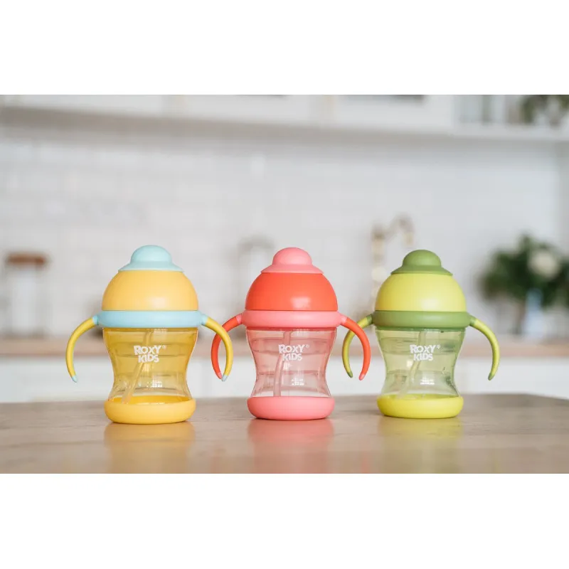 Cana anti-varsare cu pai Roxy Kids, Lime (RFD-008-G) Cana anti-varsare cu pai Roxy Kids, Lime (RFD-008-G)