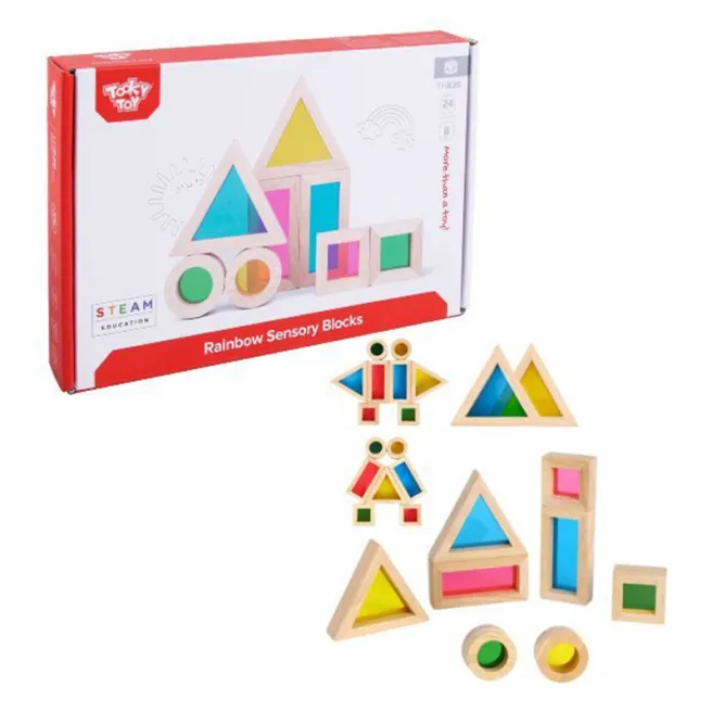 Set de blocuri senzoriale Curcubeu, cod 57352