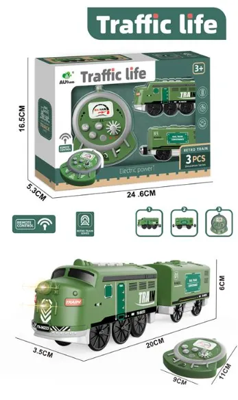 Tren electric cu telecomandă și iluminare din spate, AU9661