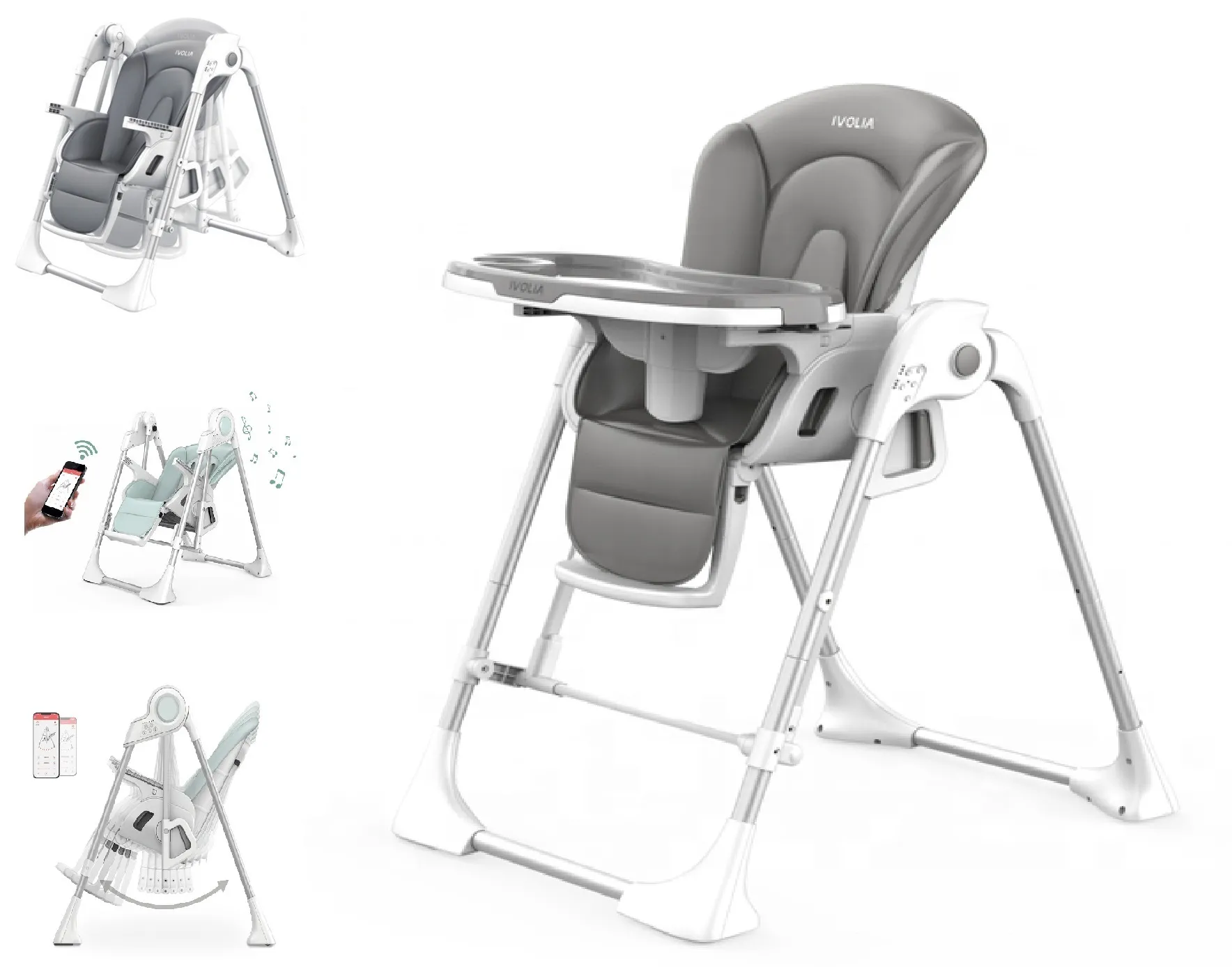 Scaun pentru hranire, leagan 2in1 Ivolia S23