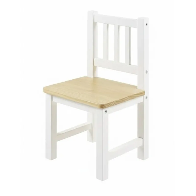 Scaun din lemn Eucalyptus Karol (DS2-S03) Alb+Natural
