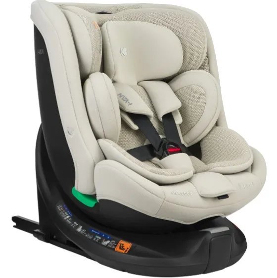 Scaun auto 40-150 cm (i-Size) Isofix KikkaBoo i-Van Light Beige, rotativ 360
