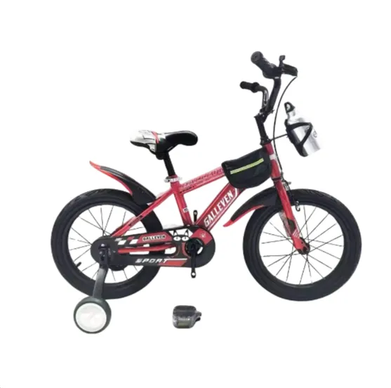 Bicicletă pentru copii 12′, cu roți ajutătoare (GALLEVEN-12 rosu)
