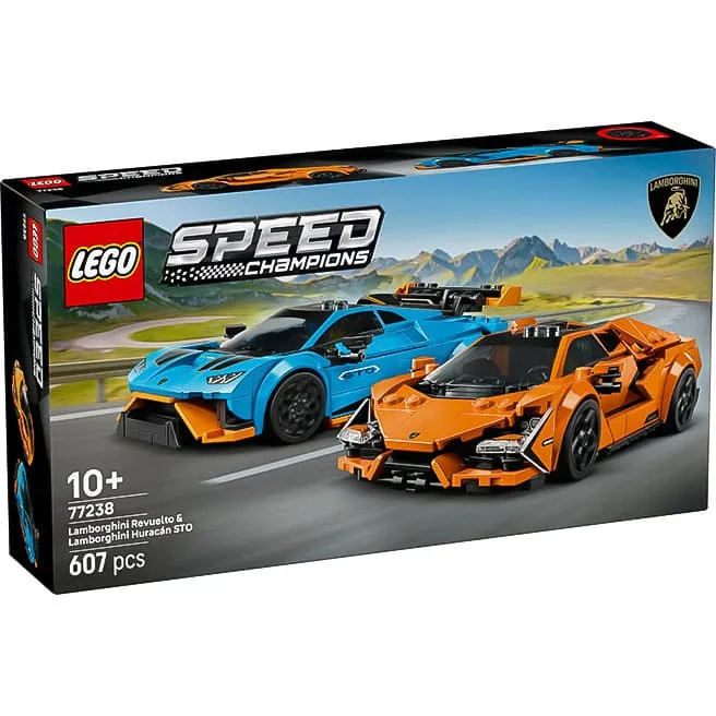 Constructor LEGO Speed Champions Lamborghini Revuelto și Huracán STO, art. 77238