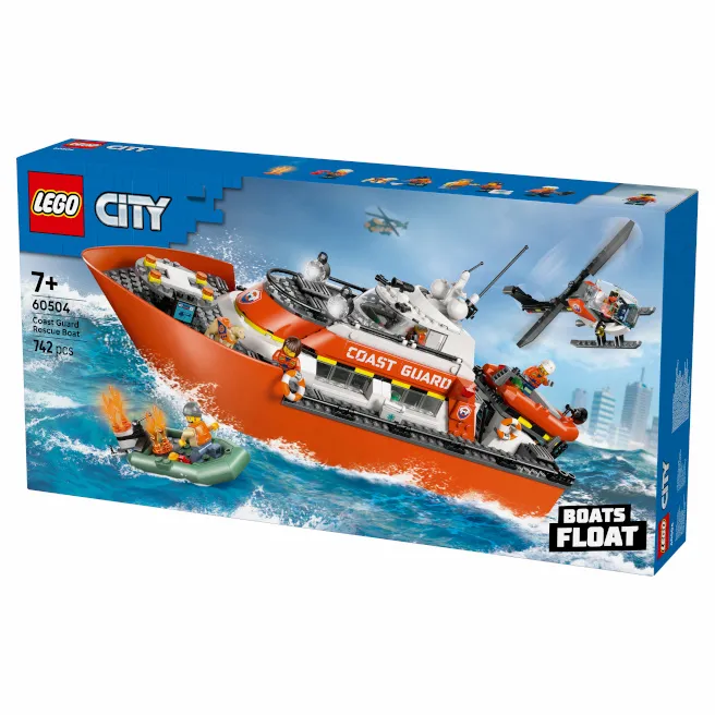 Constructor LEGO City Barcă de salvare și elicopter al pazei de coastă, art. 60504