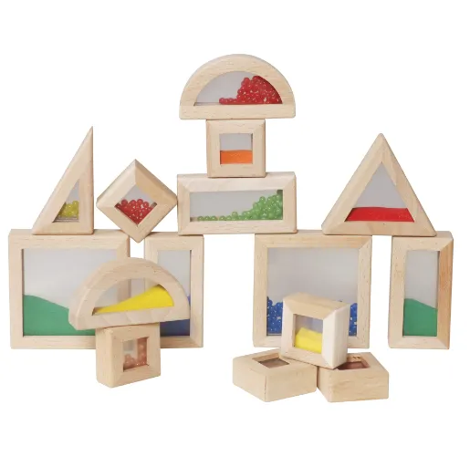 Blocuri senzoriale din lemn, 15 bucăți, W13A333