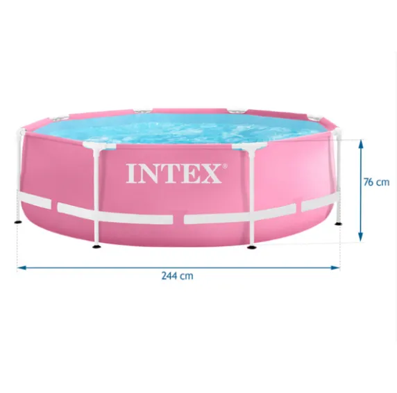 INTEX Piscină Metal Frame Pink 244х76 сm, 2843L, cadru metalic INTEX Piscină Metal Frame Pink 244х76 сm, 2843L, cadru metalic