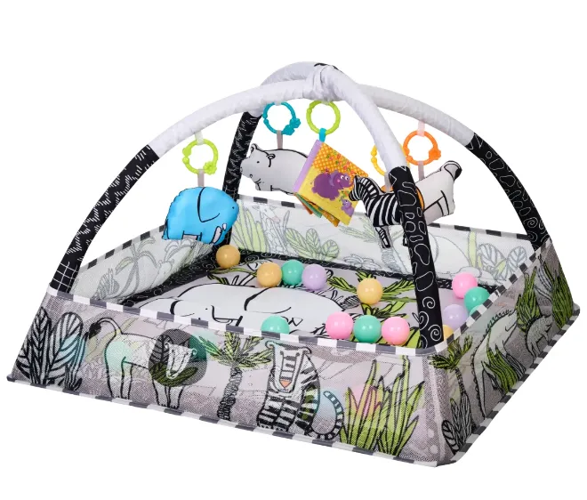 Covoraş pentru copii Kikkaboo 18 Balls Jungle Grey, 78x75x50 cm
