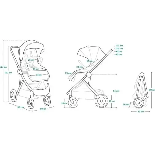 Carucior 2/1 Lionelo Amber Grey Graphite Carucior 2/1 Lionelo Amber Grey Graphite