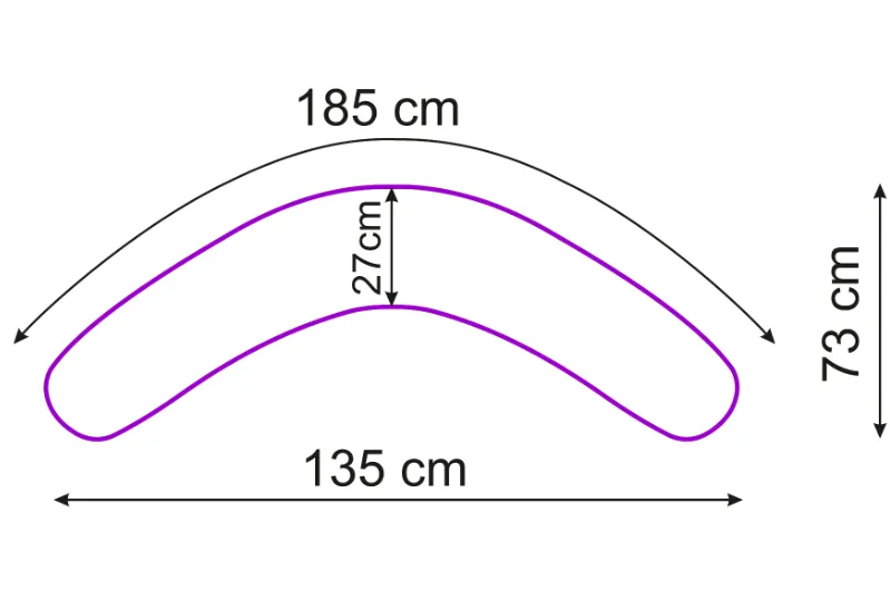 Pernă pentru gravide PM forma-V cu față de pernă Bulina Mov, 135 cm Pernă pentru gravide PM forma-V cu față de pernă Bulina Mov, 135 cm