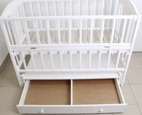 Pătuț Kuzya Elefant Alb pe balansoar cu sertar Pătuț Kuzya Elefant Alb pe balansoar cu sertar