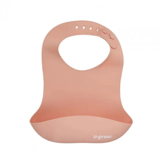 Set diversificare 5 piese din silicon: bavetă, bol, farfurie, linguriță și furculiță, roz Set diversificare 5 piese din silicon: bavetă, bol, farfurie, linguriță și furculiță, roz