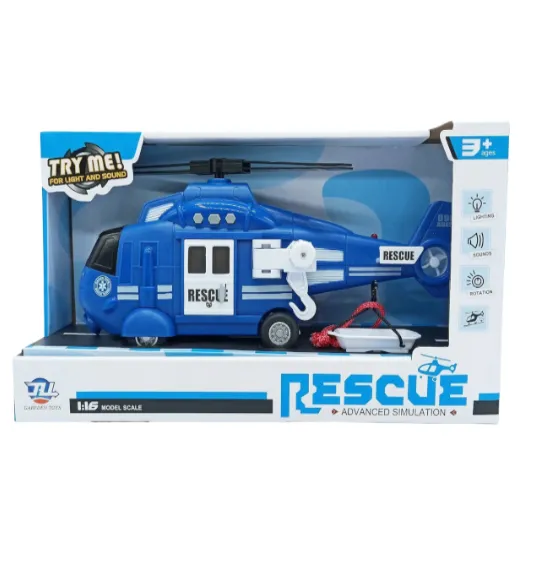 Elicopter de salvare 1:16 Rescue inerțial, lumină, sunet, albastru, cod 990007