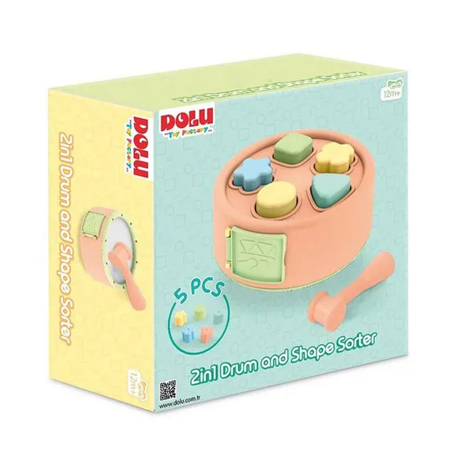 Set de joacă 2 în 1: tobă și sortator de forme, cod 1457D