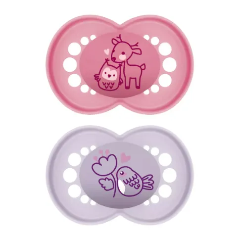 Пустышка ортодонтическая силиконовая MAM Original Planet Love Girl (6+ мес), 2 шт.