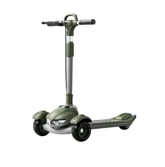 Trotinetă pentru copii cu 3 roți luminoase, far cu lumină, platformă cu muzică și Bluetooth, verde, RTM Scooter (41325)