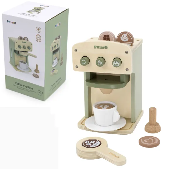 Set de joaca din lemn „Mașină de cafea cu accesorii.”