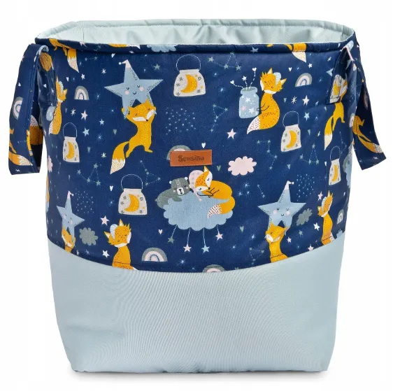 Coș pentru jucării Sensillo Fox & Star Blue