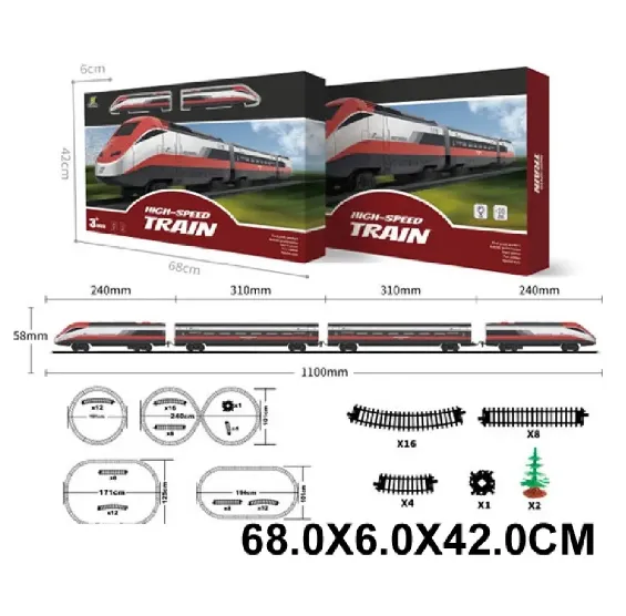 Cale ferata cu tren pe baterii,cu sunte si lumini (63459)