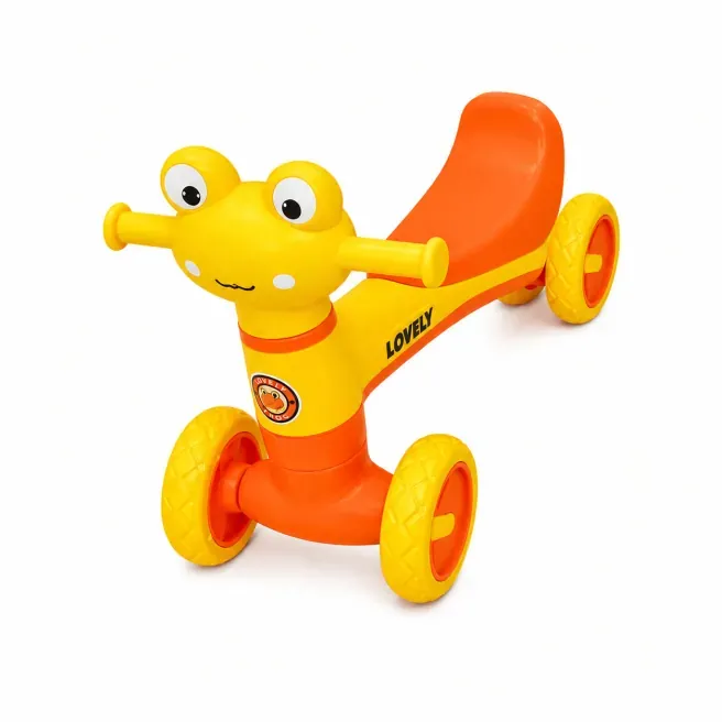 Mașinuță ride-on cu 4 roți, lumini și sunet, cu scaun galben, cod 10197b