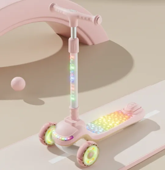 Trotinetă pentru copii cu 3 roți luminoase, platformă cu muzică și lumini, ghidon cu lumini, roz, RTM Scooter (40656) Trotinetă pentru copii cu 3 roți luminoase, platformă cu muzică și lumini, ghidon cu lumini, roz, RTM Scooter (40656)