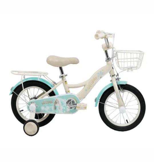 Bicicletă pentru copii cu 4 roți, 14 inch, verde, cod 2225D