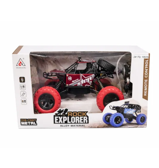 Mașină Rock Crawler 1:18 cu telecomanda, metalică, roșie, cod 2417D