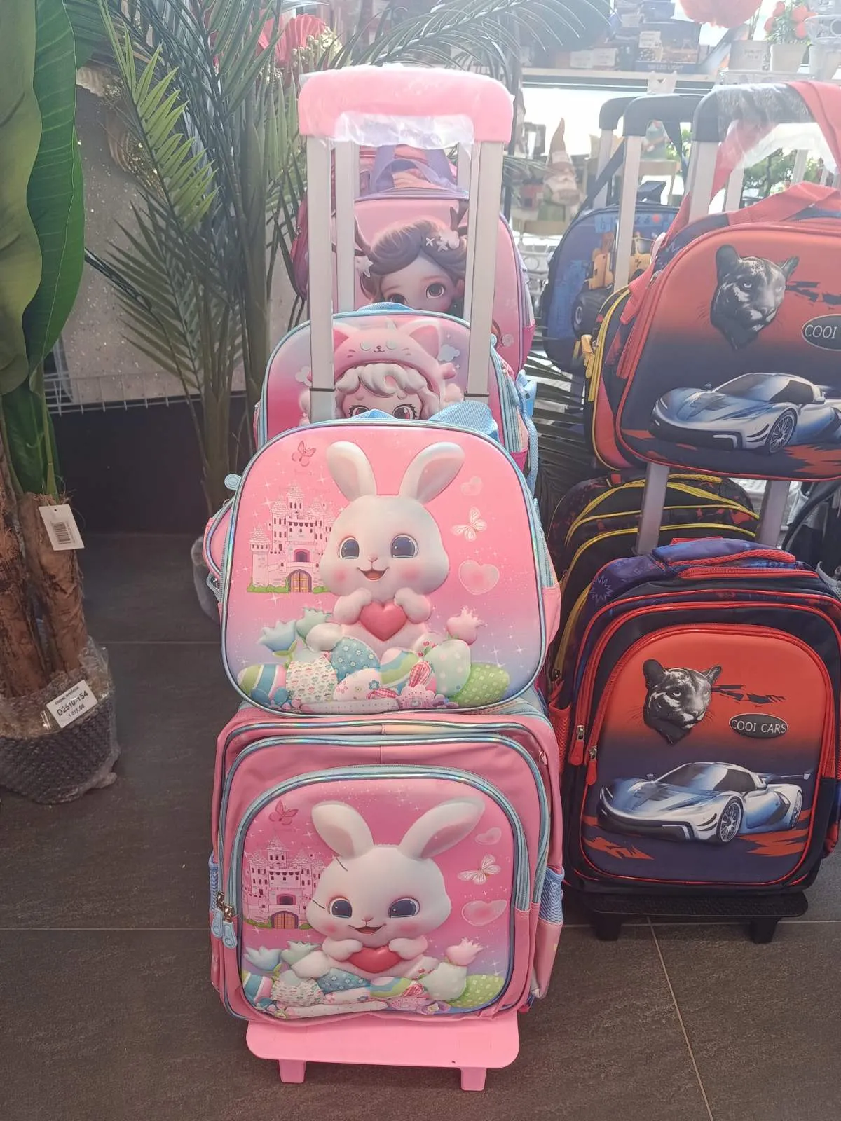 rucsac școlar pe roți iepuraș