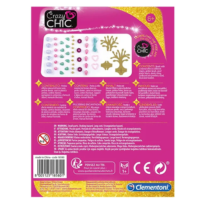 Set de creativitate Brățări din minerale, Clementoni Set de creativitate Brățări din minerale, Clementoni
