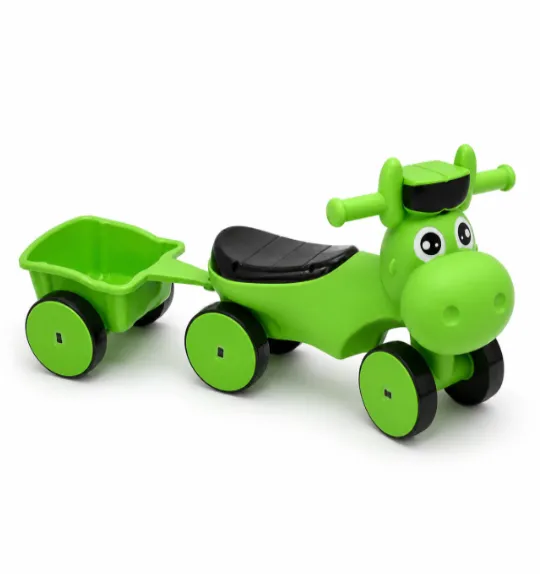 Ride-on „Tăuraș” cu 4 roți, cu remorcă, lumini și sunet, verde, cod 10192b