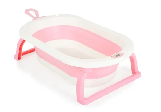 Складная ваночка с градусником Moni Terra Pink, 87 см