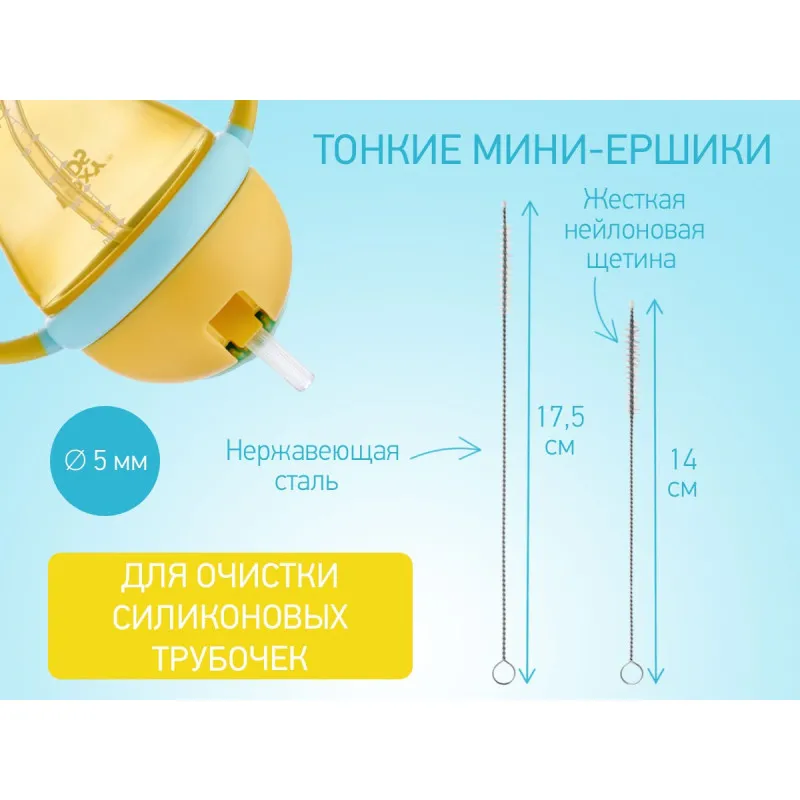 Set perii pentru sticlute Roxy Kids, Albastru (5 buc.) (RFD-007) Set perii pentru sticlute Roxy Kids, Albastru (5 buc.) (RFD-007)