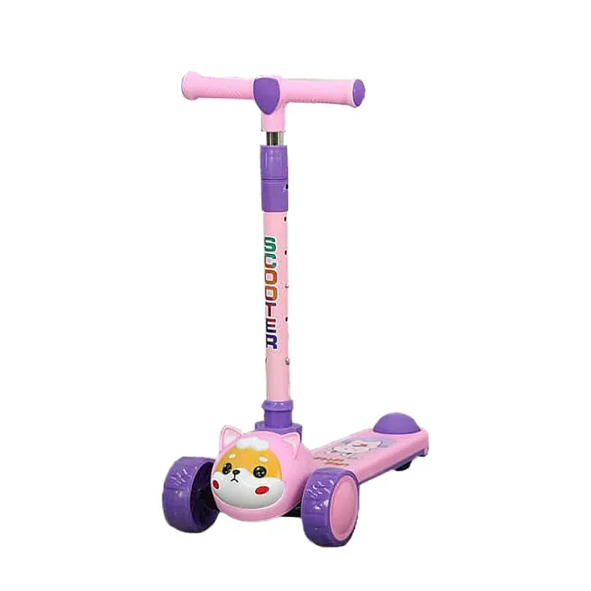 Самокат детский собачка F069, розовый