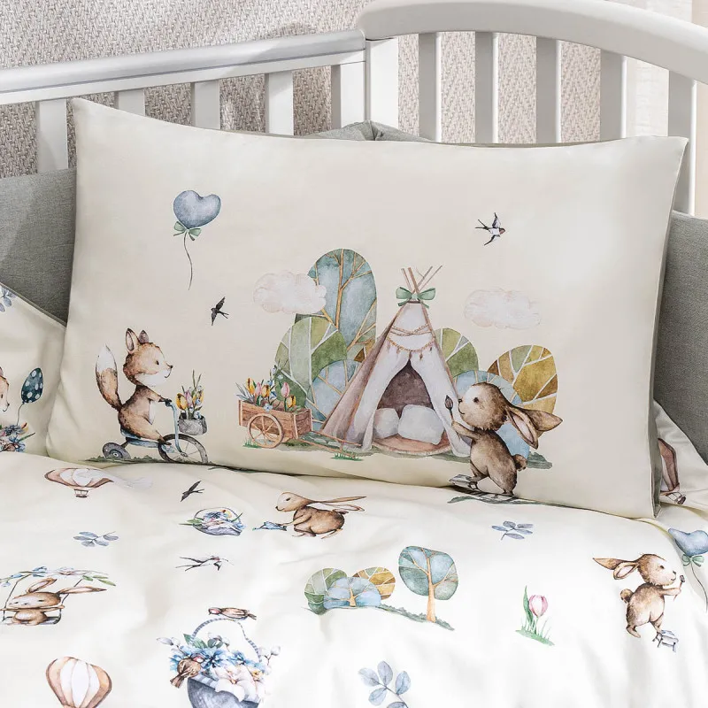 Lenjerie de pat pentru copii Perina Friends (FD3-01.1) Gri-oliva Lenjerie de pat pentru copii Perina Friends (FD3-01.1) Gri-oliva