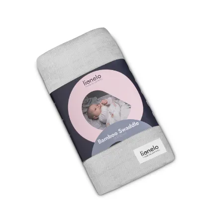 Plapumă Lionelo Bamboo Swaddle Grey Stone, 120x120 cm