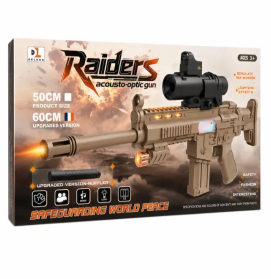 Pistol-mitralieră de jucărie cu lumini, sunete și lunetă, cod 10330a