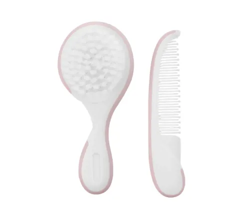 Set perie si pieptene pentru copii Kikkaboo Utility Pink