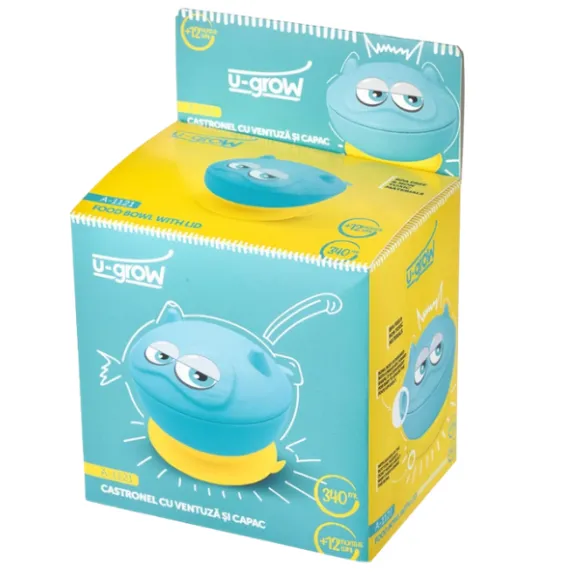 Bol cu ventuza si capac, 340 ml Bol cu ventuza si capac, 340 ml