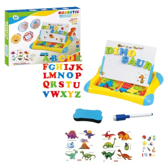 Tabla magnetica cu litere și carduri „Dinozauri”