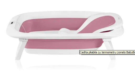 Cadita pliabila cu termometru Lionelo BabyBubble Pink Magnolia, 85 cm Cadita pliabila cu termometru Lionelo BabyBubble Pink Magnolia, 85 cm