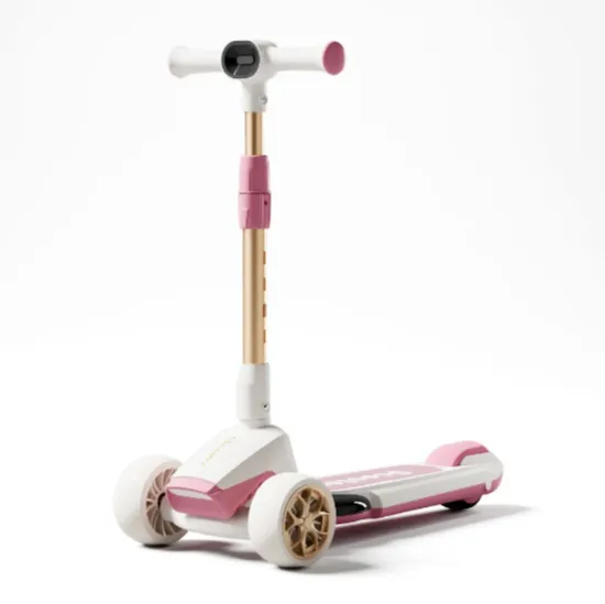 Trotinetă pentru copii cu 3 roți luminoase, muzică și lumini, roz, RTM Scooter (78123)