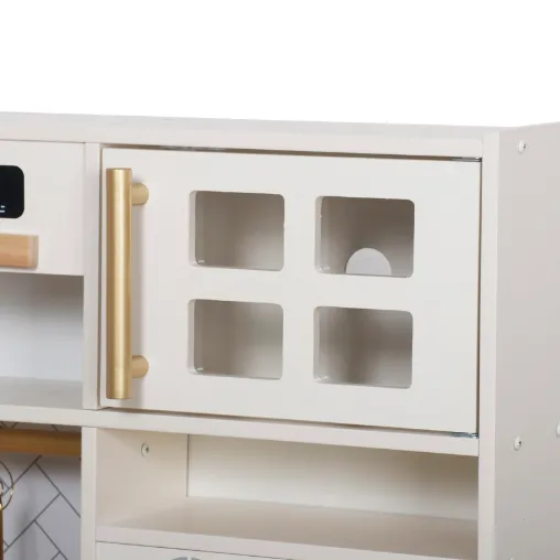 Bucătărie din lemn cu accesorii și funcții, 91*29*90cm, Alb, W10C923B Bucătărie din lemn cu accesorii și funcții, 91*29*90cm, Alb, W10C923B