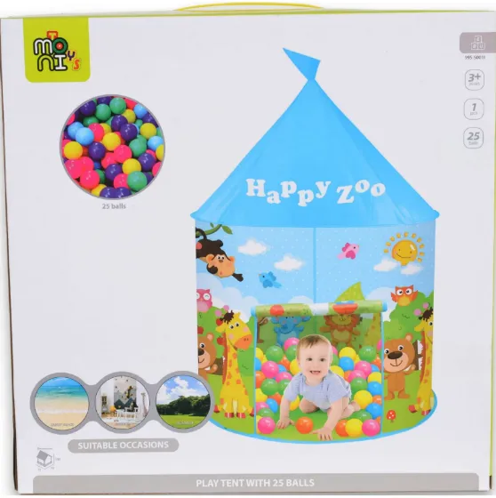 Cort pentru copii Moni Yurt cu 25 bile Blue Cort pentru copii Moni Yurt cu 25 bile Blue