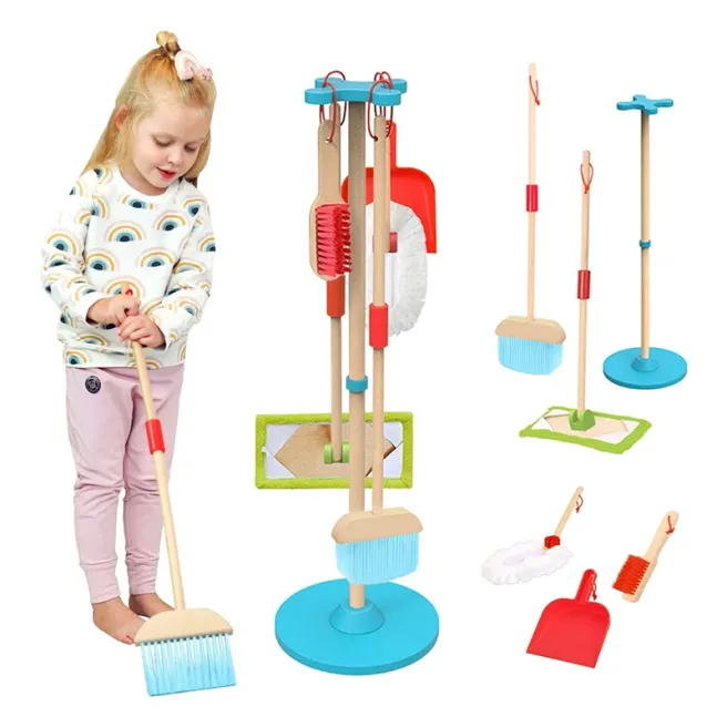 Set pentru curățenie din lemn, cod 57356 Set pentru curățenie din lemn, cod 57356