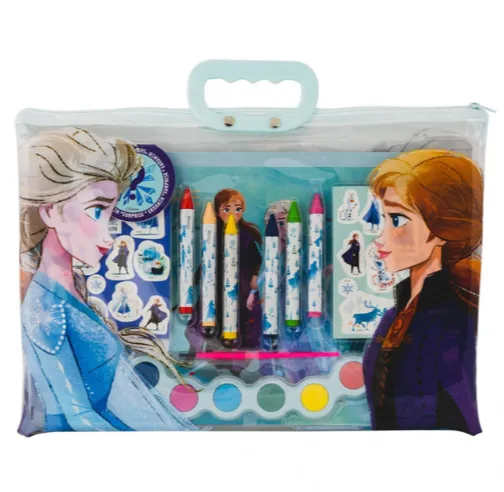 Set pentru desen în gentuță transparență Frozen, 17 articole 1023-68001