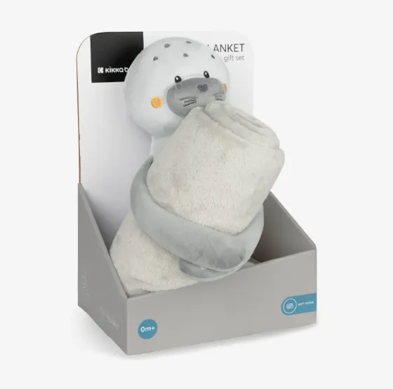 Păturică cu jucărie Kikkaboo Seally Me Grey, 70x100 cm Păturică cu jucărie Kikkaboo Seally Me Grey, 70x100 cm