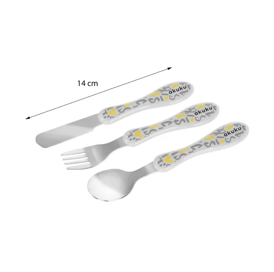 Set de tacâmuri Akuku Stainless Steel Grey&Yellow Set de tacâmuri Akuku Stainless Steel Grey&Yellow