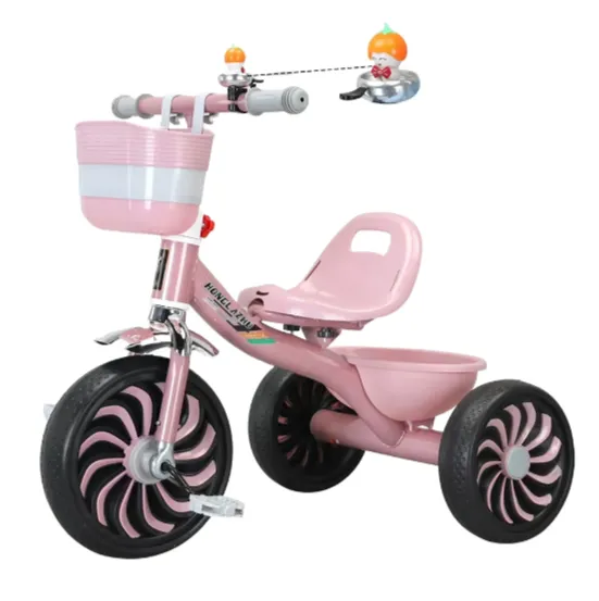 Tricicletă pentru copii cu claxon și coș frontal, 4 culori (68753)