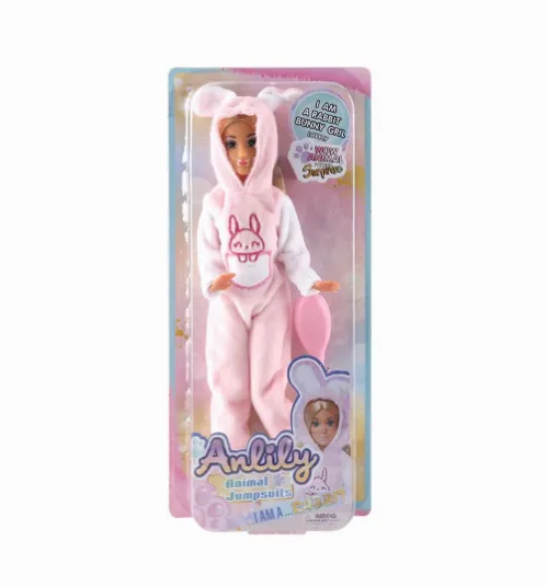 Papusa Anlily, 30 cm, în costum roz, 616660