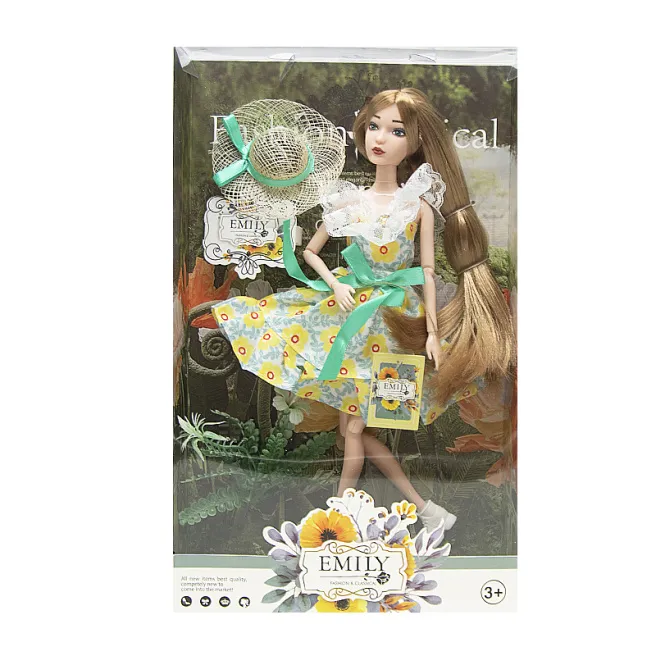 Papusa Emily 30 cm, cu palarie, cod 672014